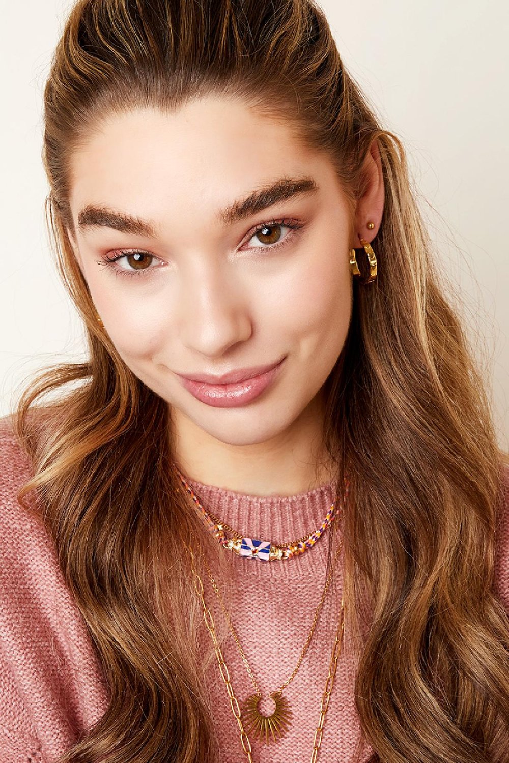 Halskette bunte Perle Multi Kupfer h5Bild2